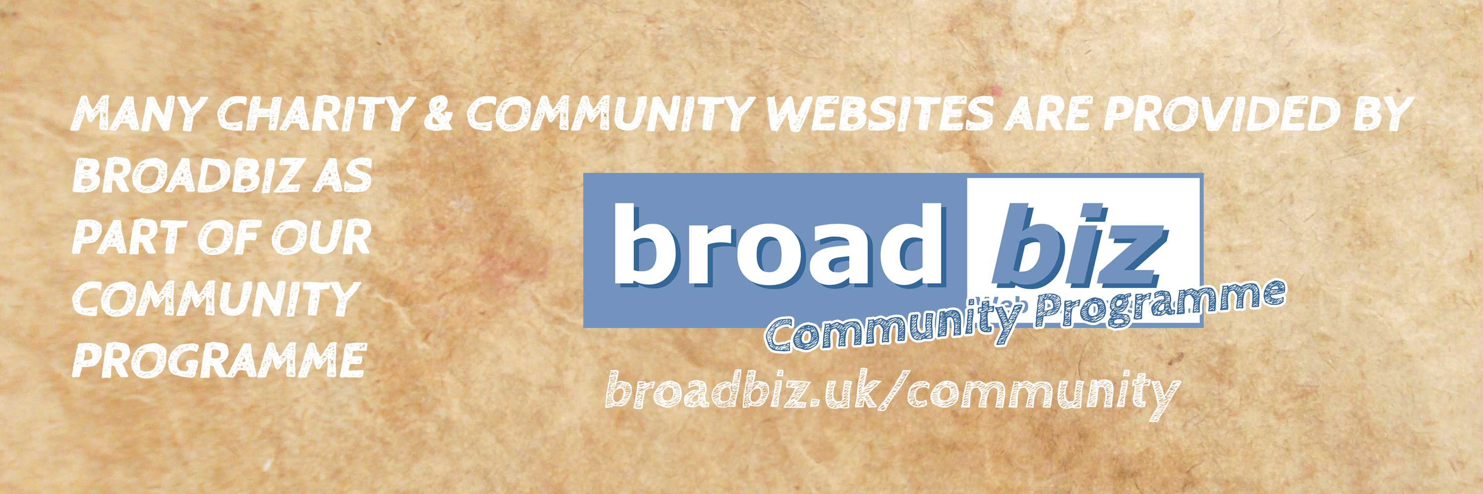 Many charity & community websites are is provided by Broadbiz as part of our Community Programme