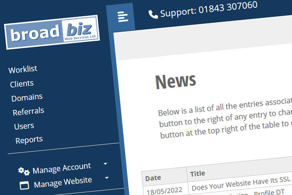 Image of Broadbiz Dashboard by Broadbiz Web Services Ltd.