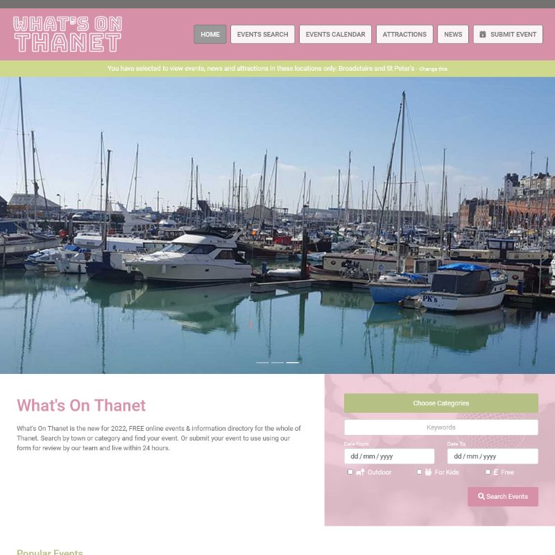 Image representing What's On Thanet Website Launch from Broadbiz Web Services Ltd.