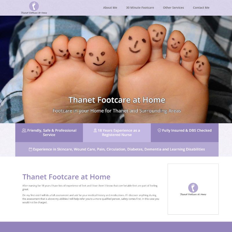 Image representing Thanet Footcare at Home - Single Page Website Launch from Broadbiz Web Services Ltd.